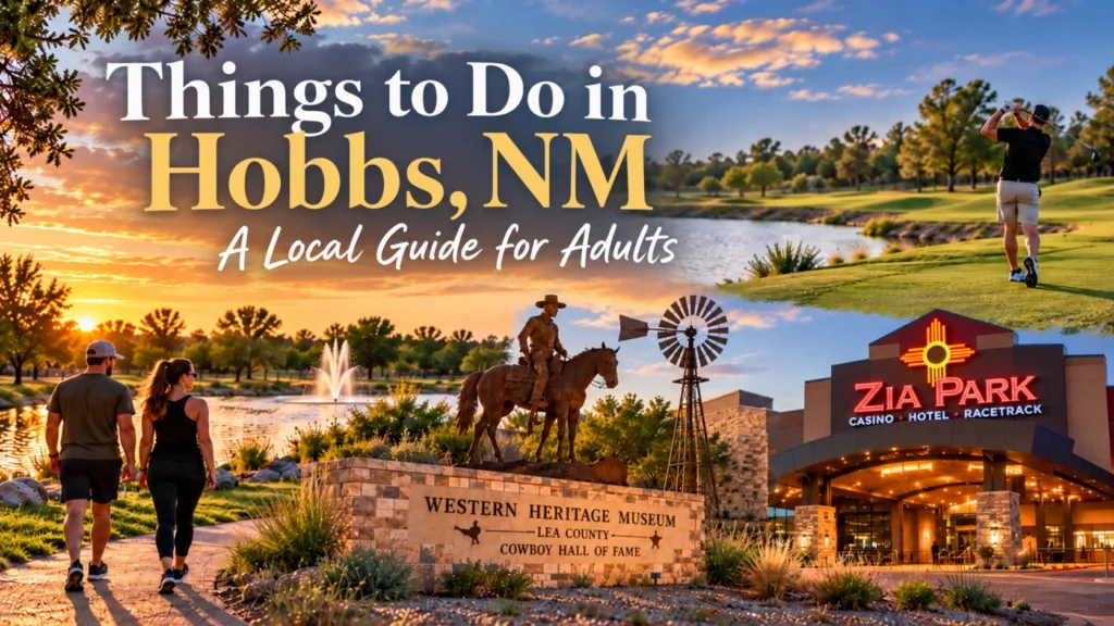 Things to do in Hobbs NM including Rockwind golf, the Western Heritage Museum, local parks, and Zia Park